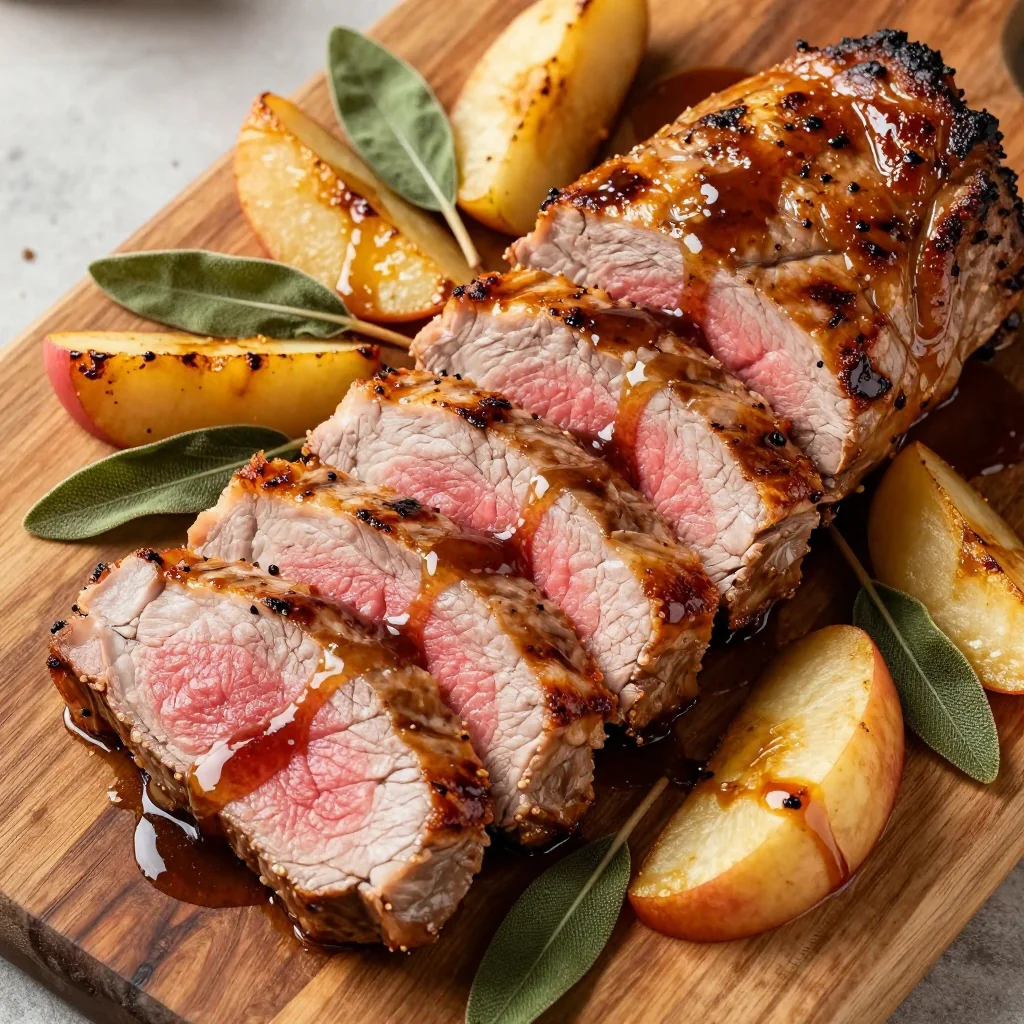 Baked Pork Tenderloin with Apple and Sage