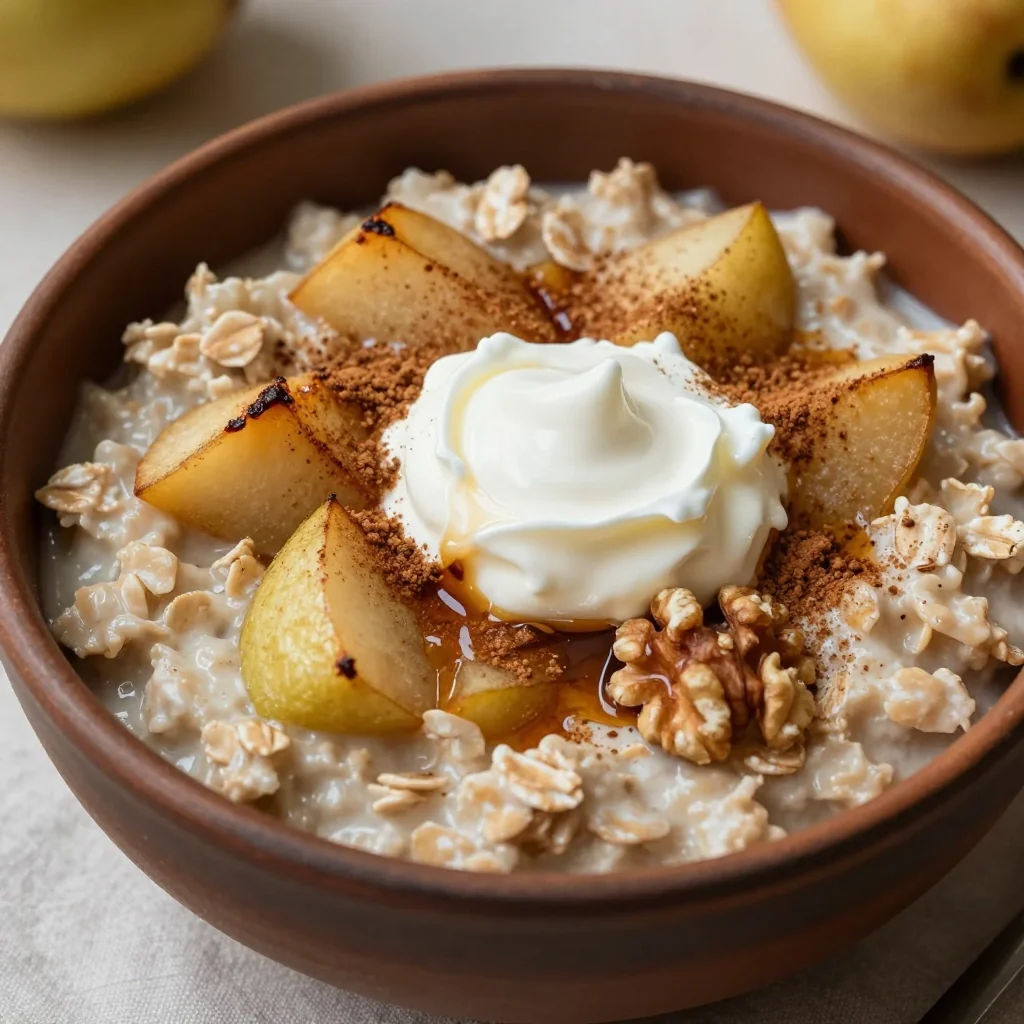 Warm Apple and Pear Oatmeal for a Fruity Winter Breakfast