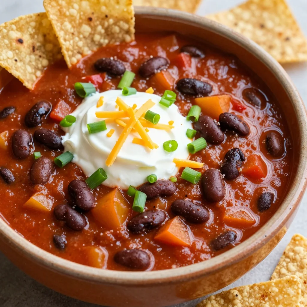 Pantry Clean Out Black Bean Chili for Kid Friendly Dinners
