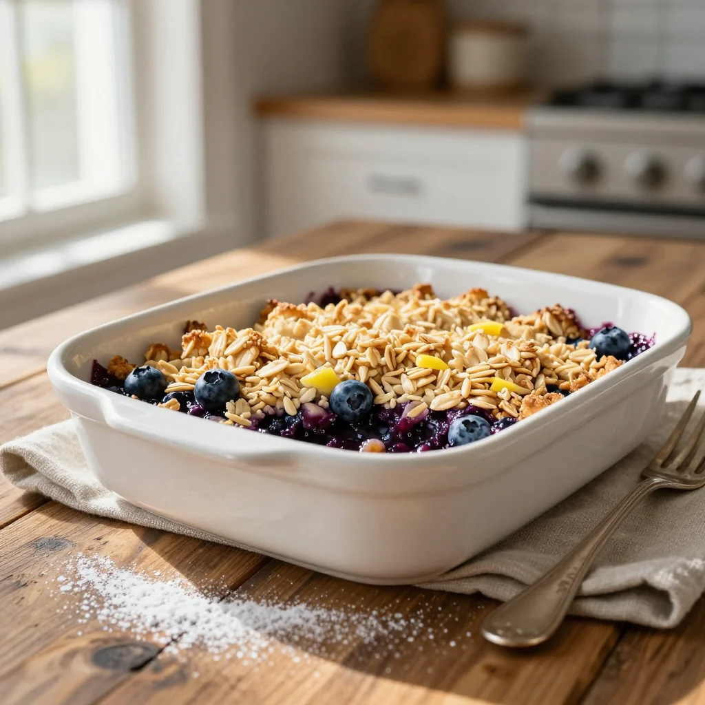 Lemon Blueberry Crisp with Oats