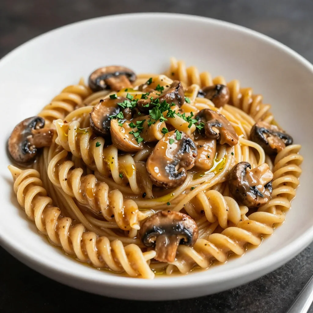 Pantry Clean-Out Pasta with Canned Mushroom Sauce