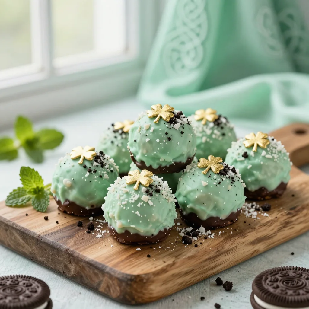 Mint Oreo Cheesecake Truffles for St. Patrick's Day