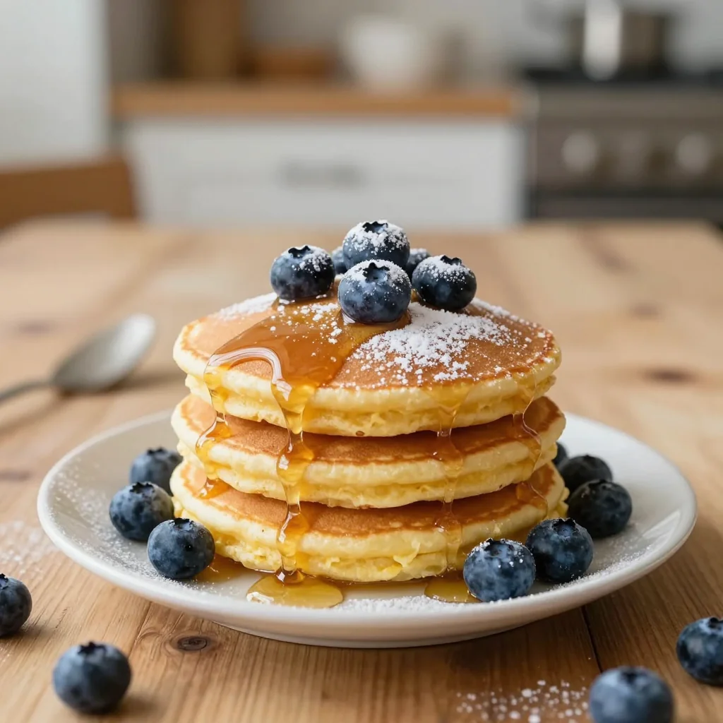 Lemon Ricotta Pancakes with Blueberries