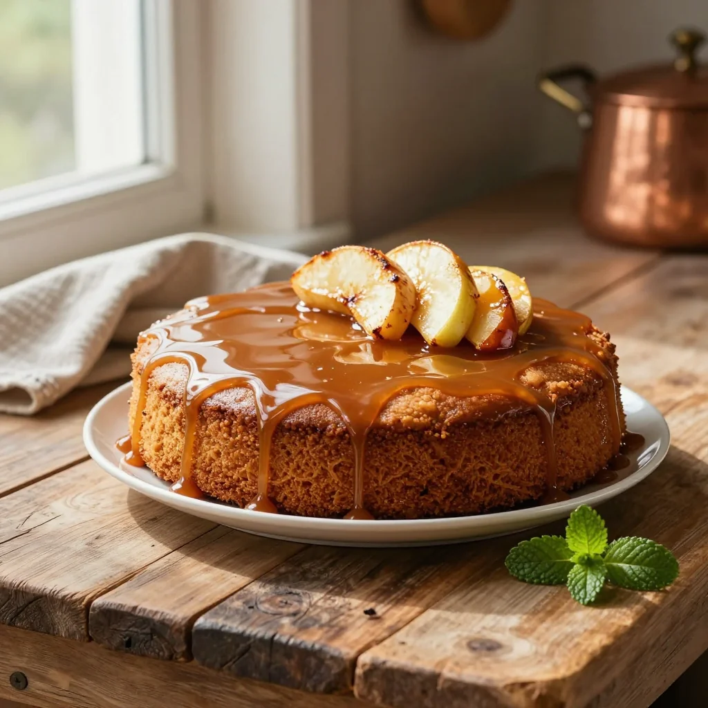 Irish Apple Cake with Whiskey Caramel Sauce