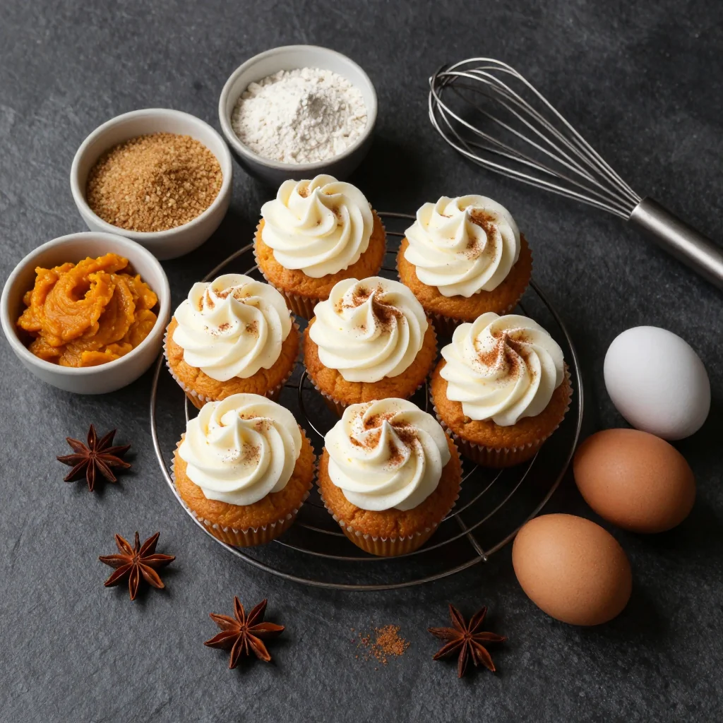 Ingredients for pumpkin spice muffins