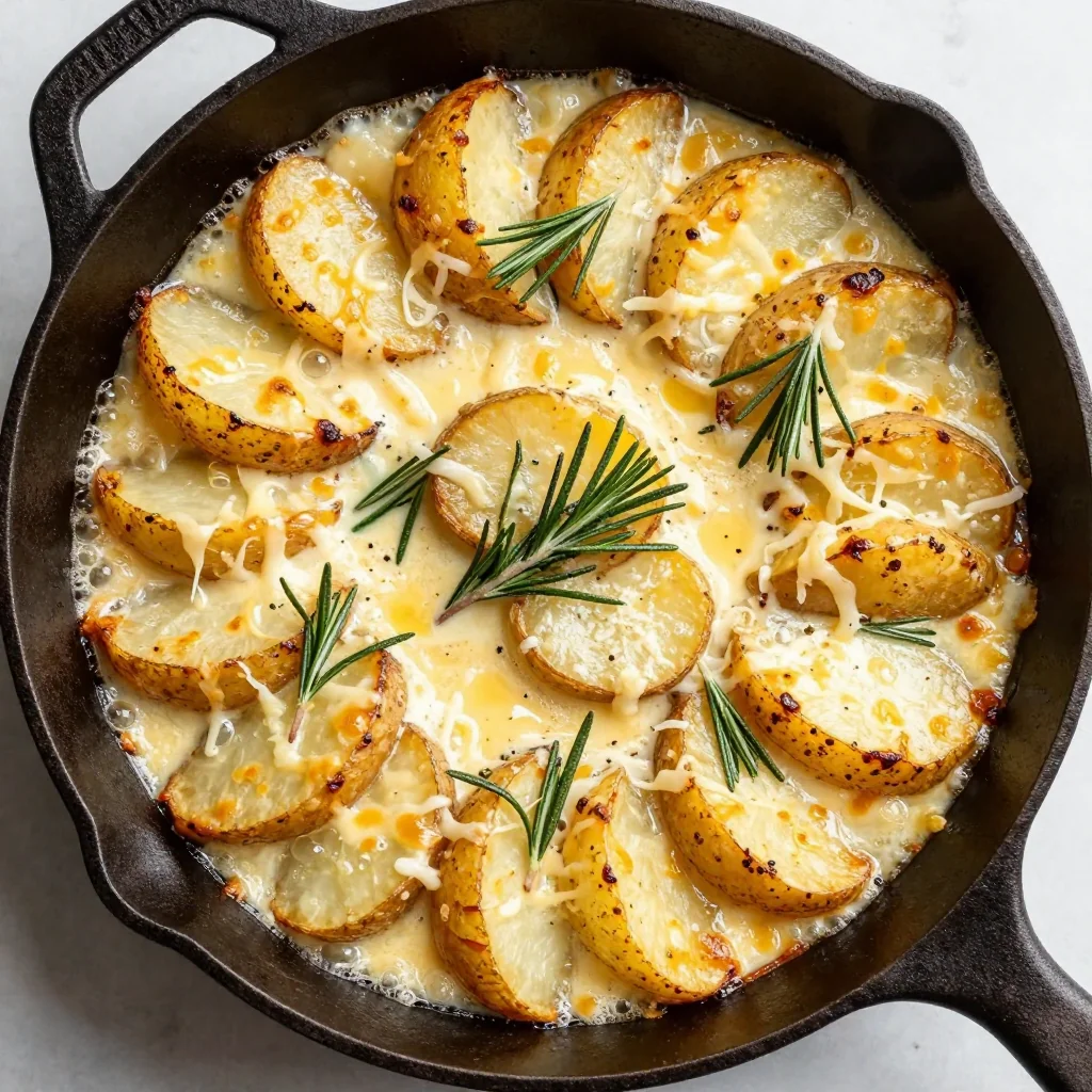 one pot garlic and rosemary potato gratin for cozy january family suppers