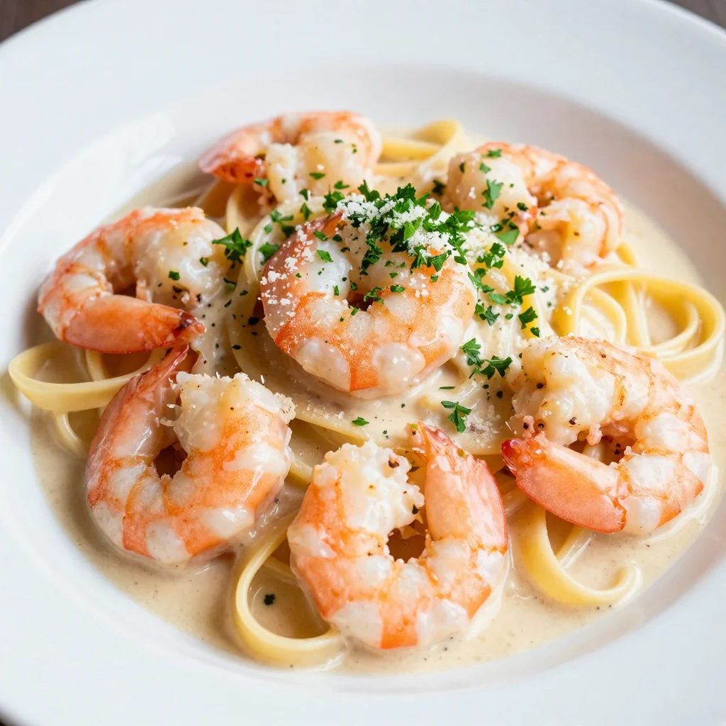 Creamy Garlic Shrimp Pasta for Date Night