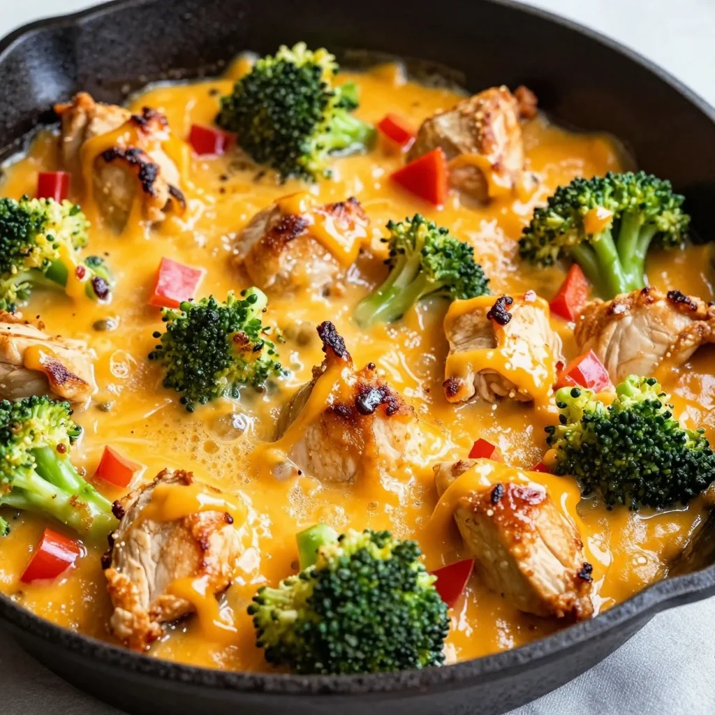 Kid-Friendly Cheesy Chicken and Veggie Skillet