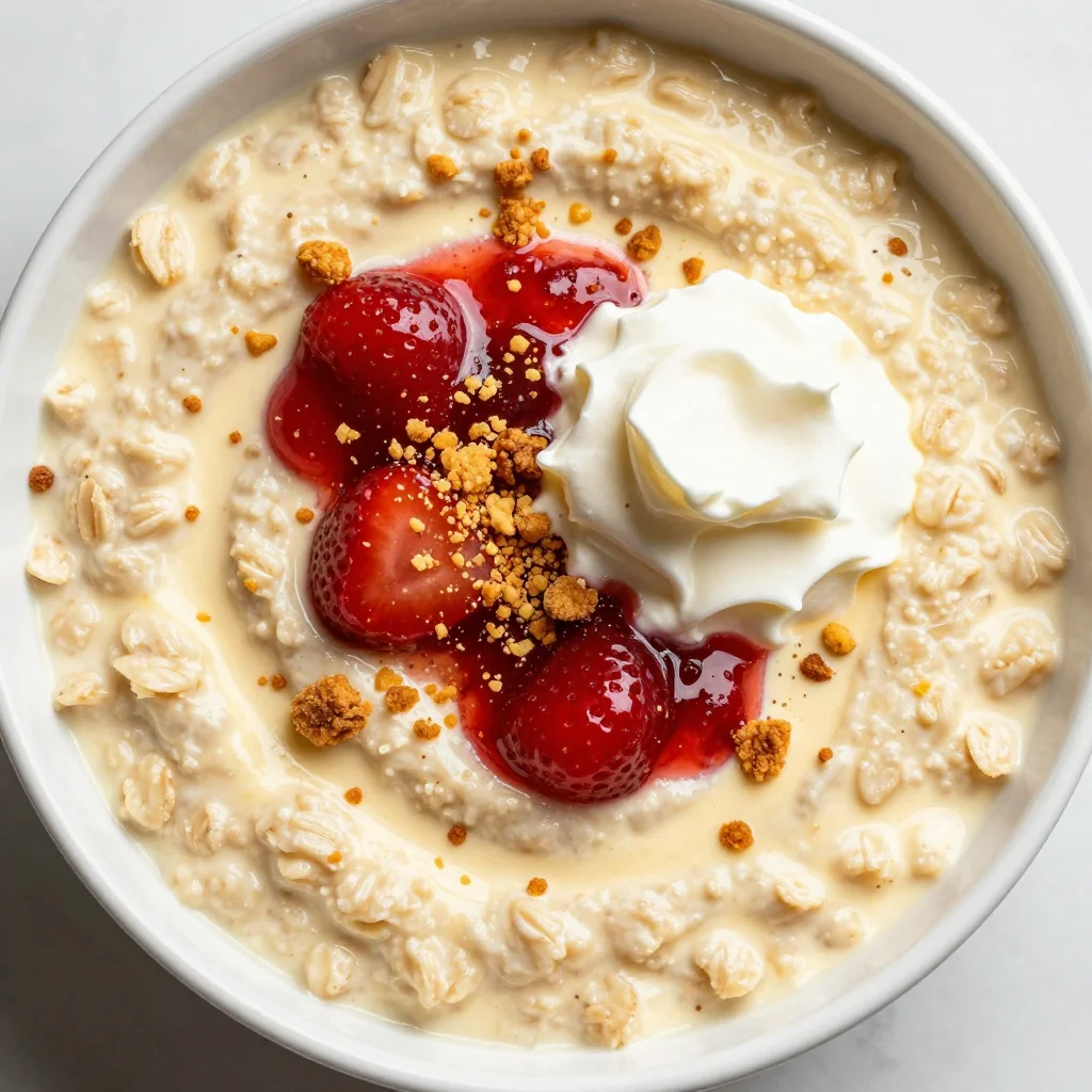 Indulgent Creamy Cheesecake Oatmeal for Dessert Lovers