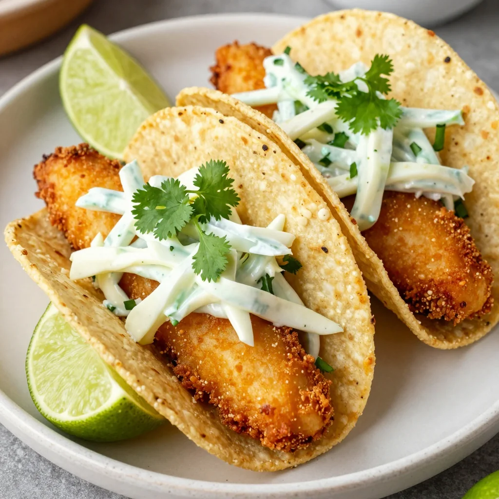 Crispy Fish Tacos with Creamy Slaw for Game Day
