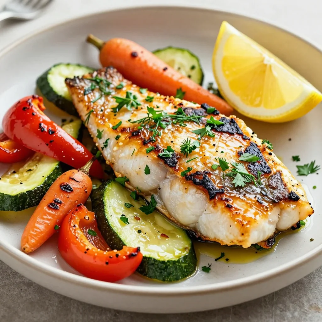 Quick Lemon Herb Grilled Tilapia With Roasted Veggies