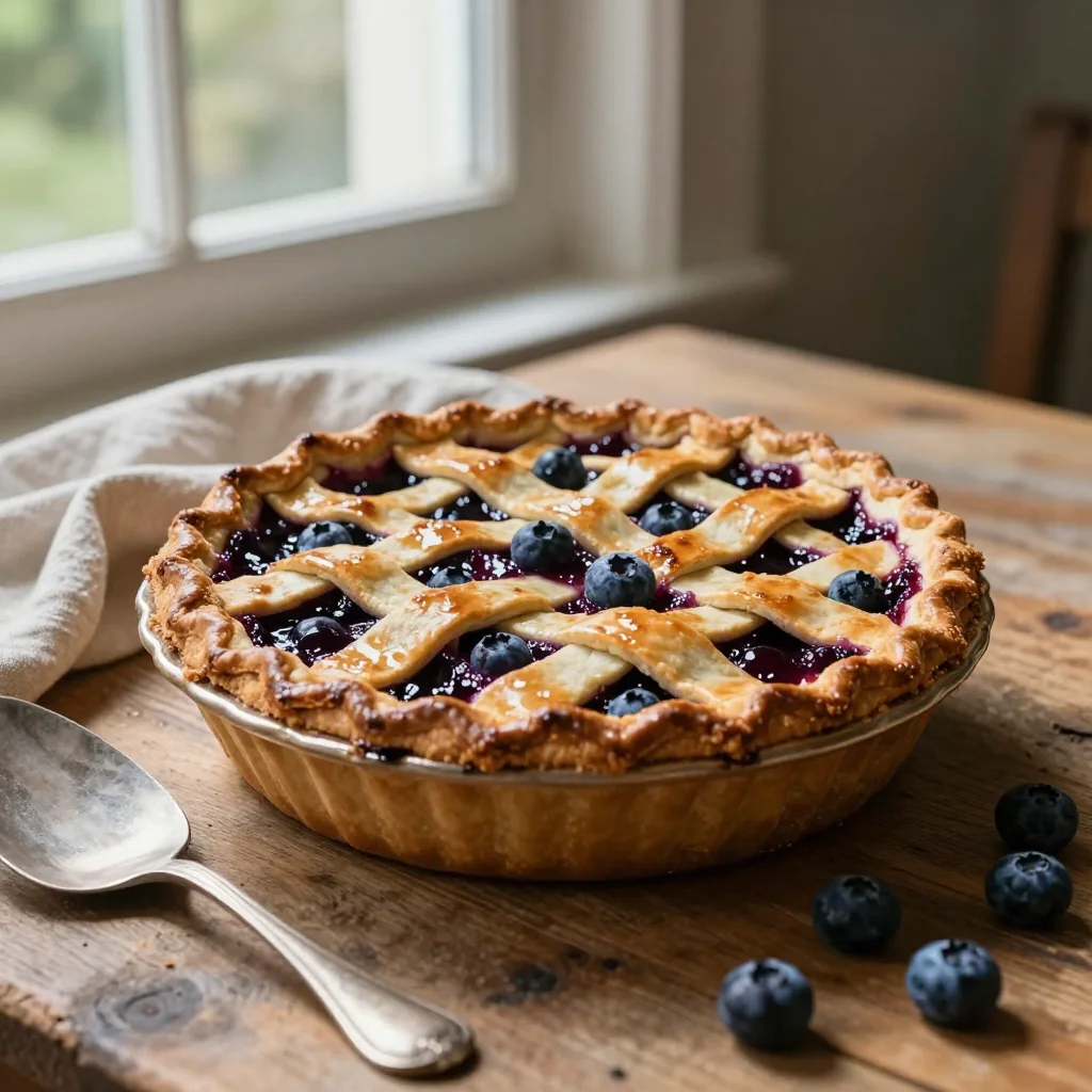 Blueberry Pie with Lattice Top