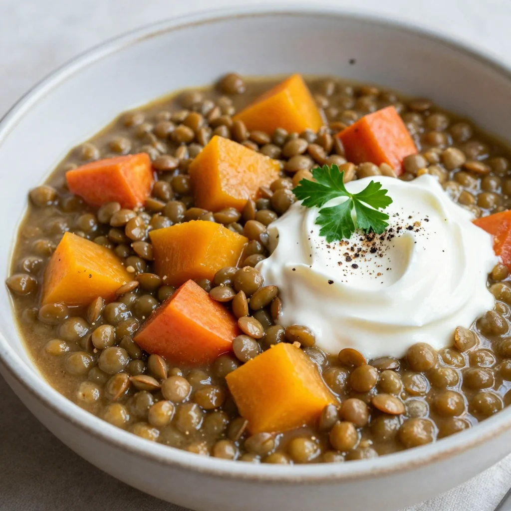 slow cooker lentil and winter vegetable stew for comforting family meals
