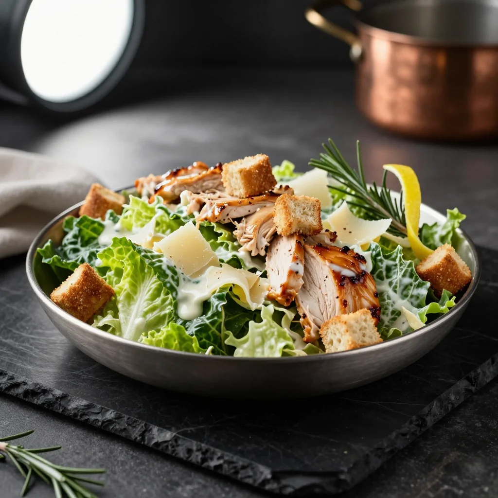 Chicken Caesar Salad with Homemade Croutons and Dressing
