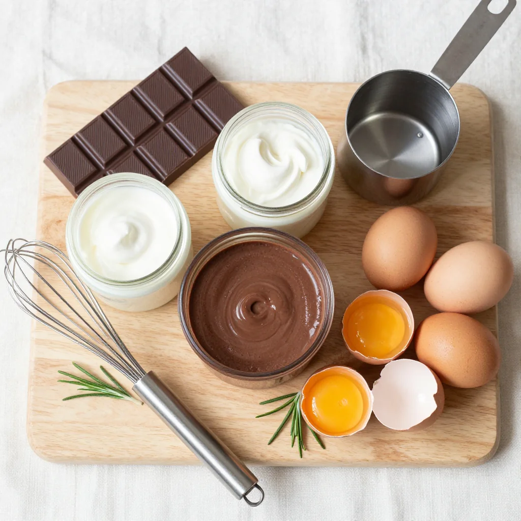 All ingredients for Chocolate Mousse Easy 3 Ingredients