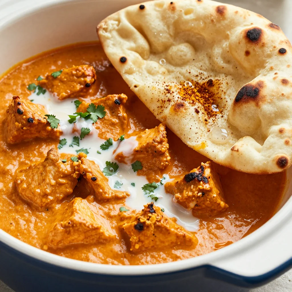 Slow Cooker Chicken Tikka Masala With Naan