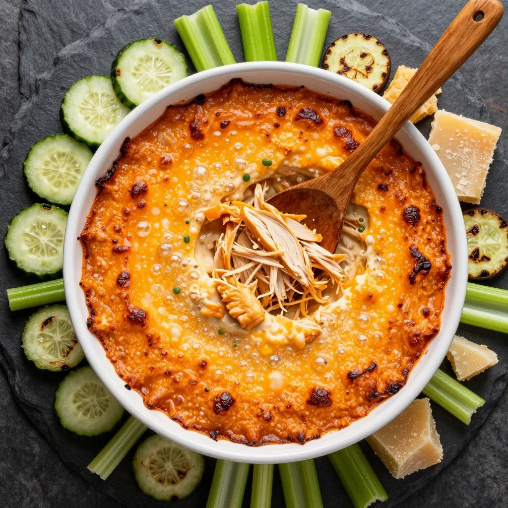 NFL Playoff Buffalo Chicken Dip with Keto Dippers for Snacks