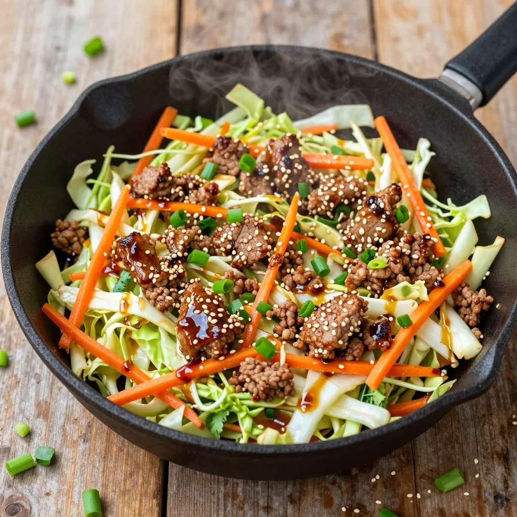 Quick Weeknight Egg Roll in a Bowl for Low Carb Dinner