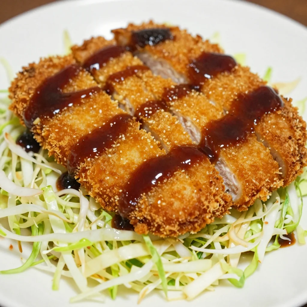 Spicy Chicken Katsu With Tonkatsu Sauce And Cabbage Slaw Dinner