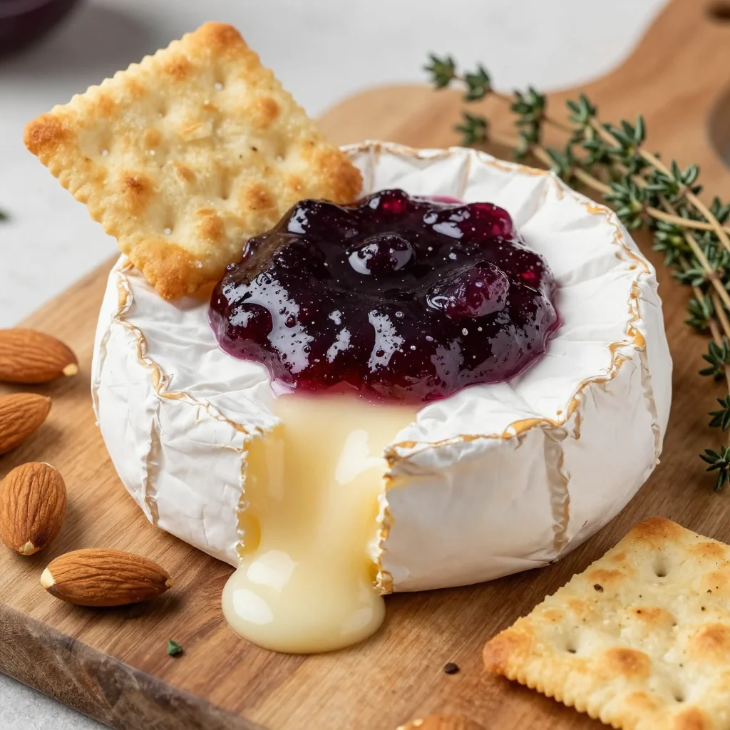 Melted Brie With Fig Jam For An Elegant Appetizer