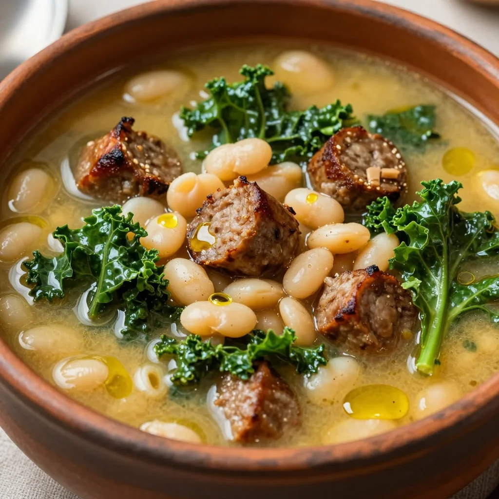Hearty Sausage And Kale Soup With Cannellini