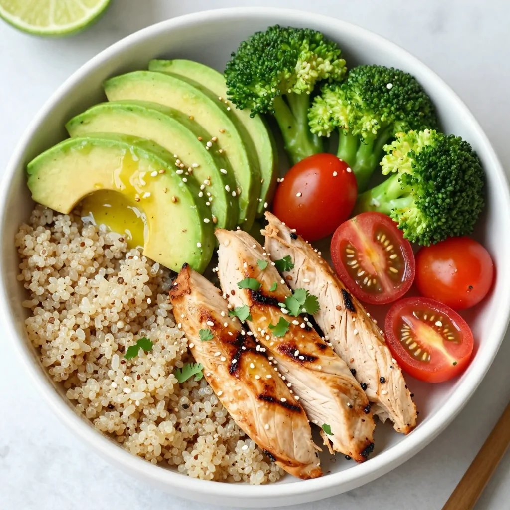 Healthy Chicken and Quinoa Bowl with Avocado