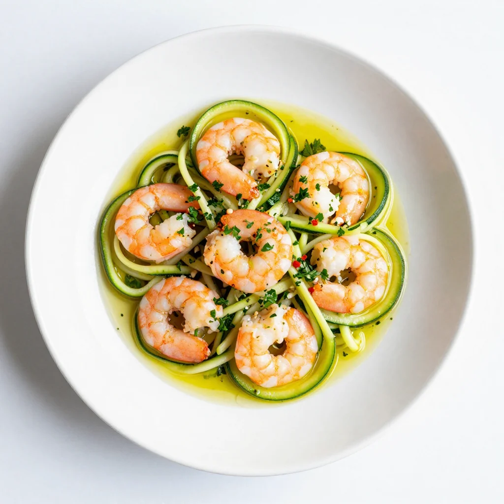 Low Calorie Shrimp Scampi with Zucchini Noodles Light