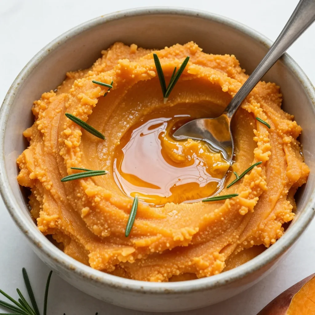 creamy garlic mashed sweet potatoes with rosemary for cozy dinners