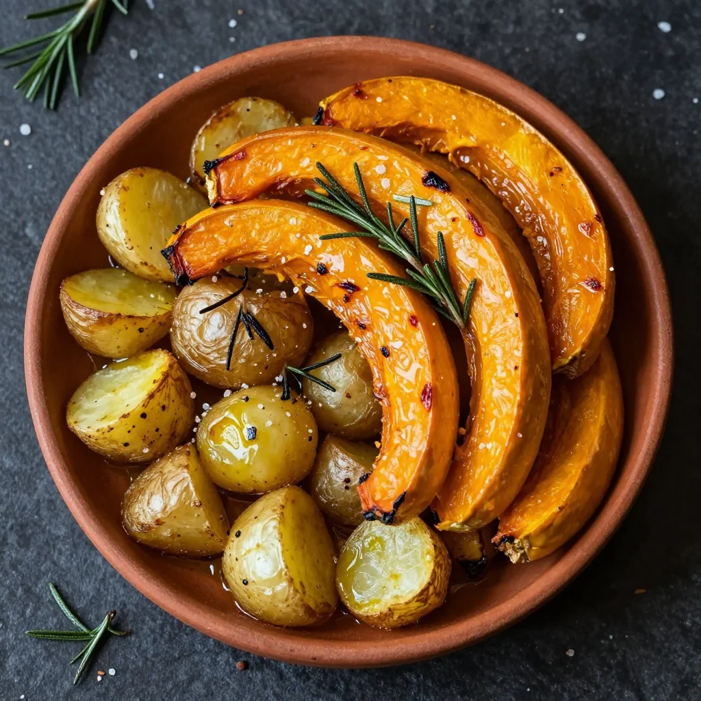 roasted winter squash and potatoes with rosemary for budgetfriendly suppers