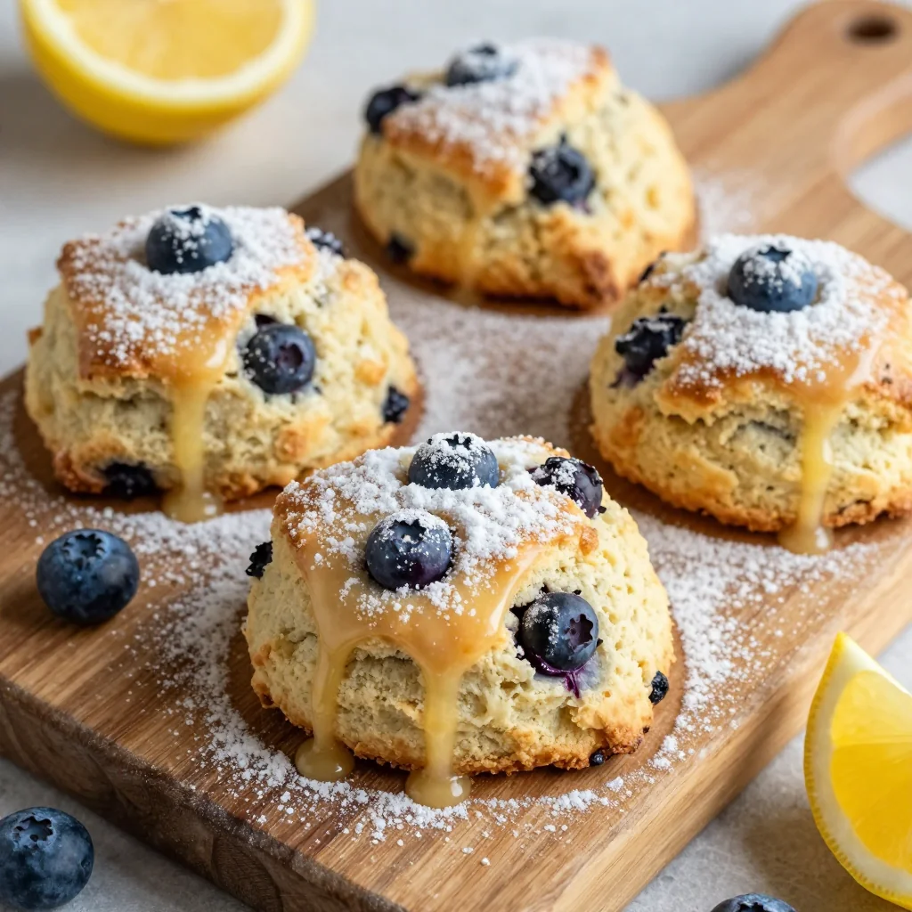 Baked Blueberry Lemon Scones for Weekend Breakfast Treat