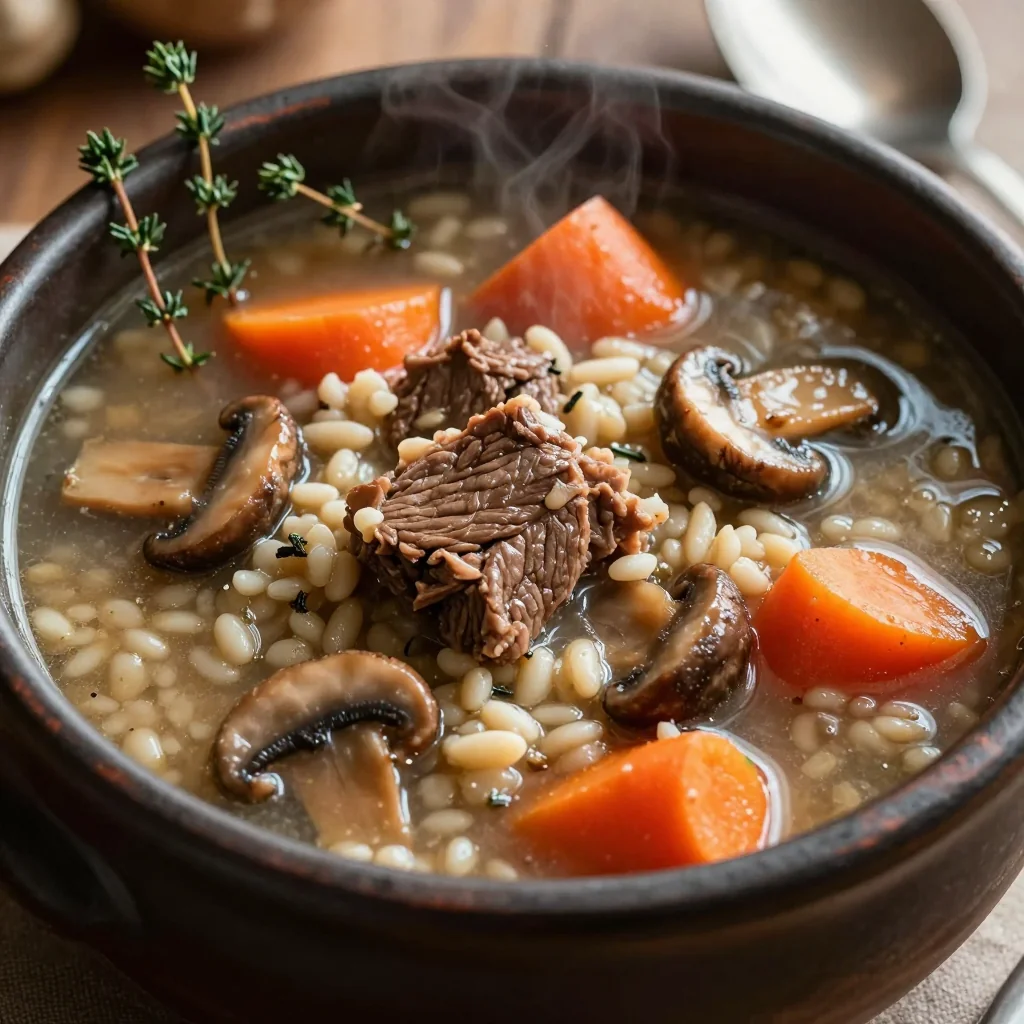 Winter Slow Cooker Beef and Barley Soup for Cold Days