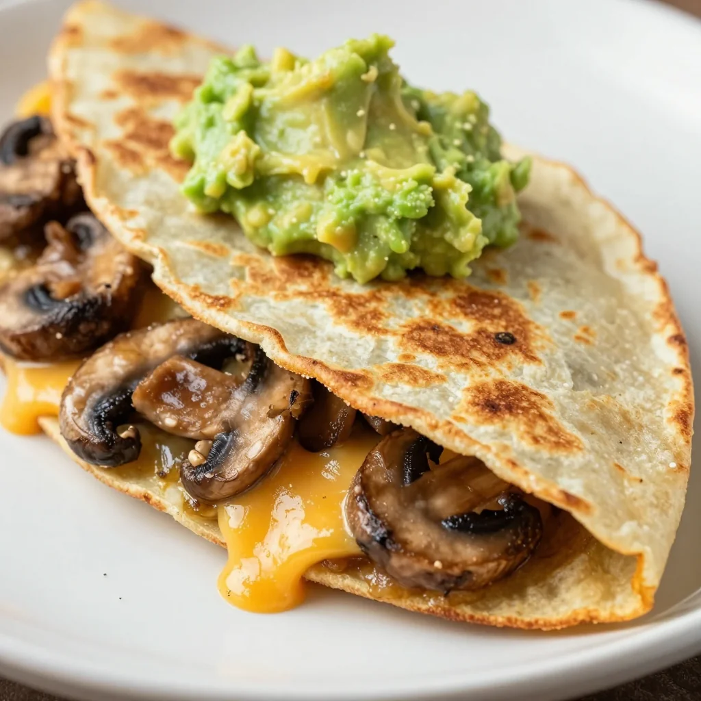 Crispy Breakfast Quesadilla with Mushrooms for Reset