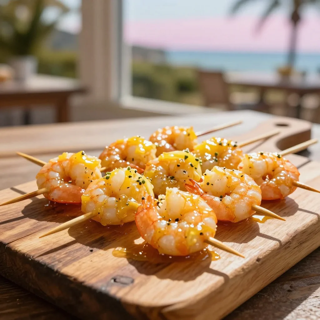Lemon Garlic Butter Shrimp Skewers