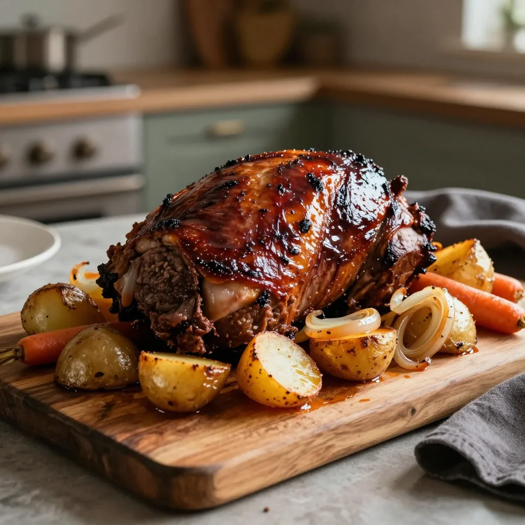 Beef Roast with Potatoes Carrots and Onions