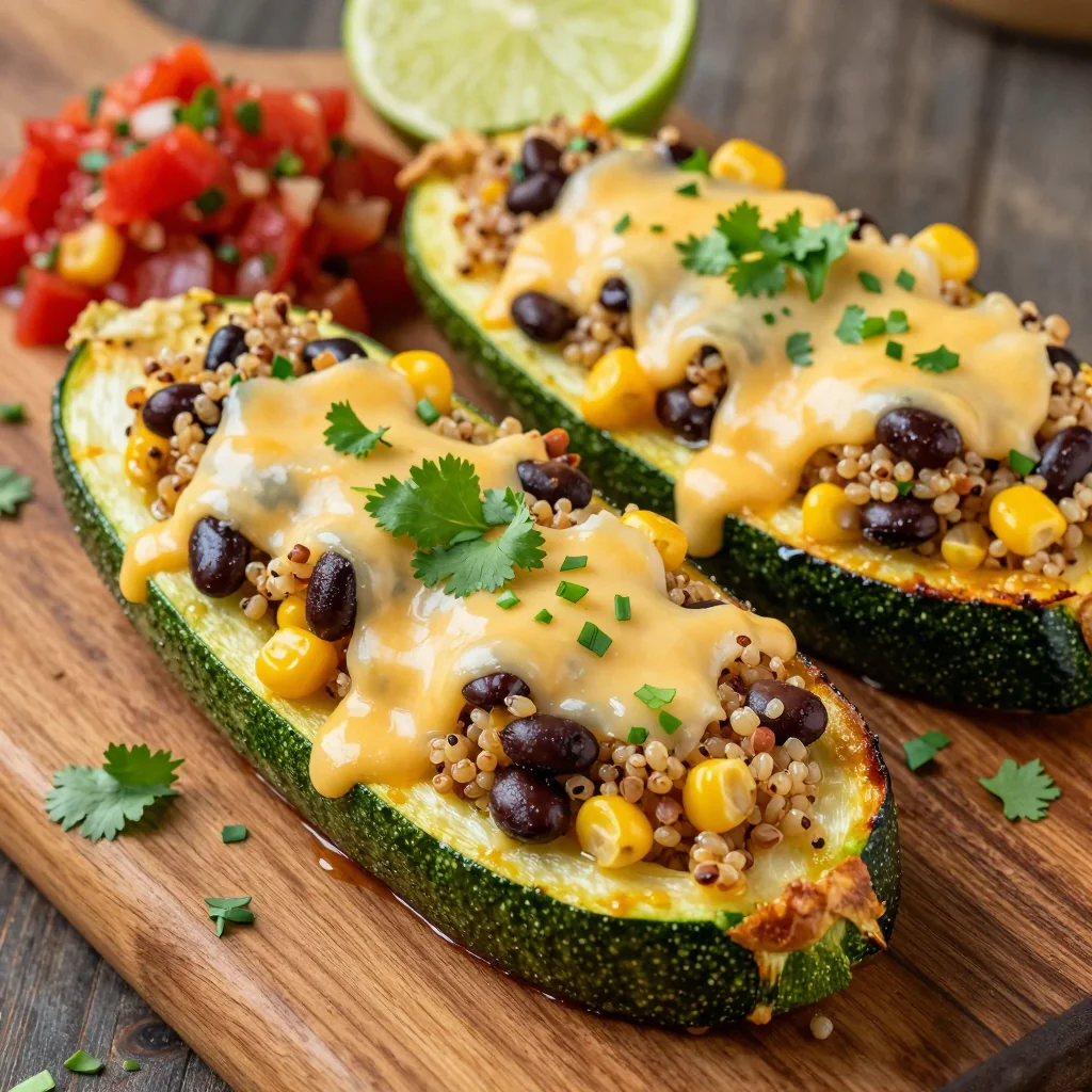 Freezer Friendly Veggie Stuffed Zucchini Boats
