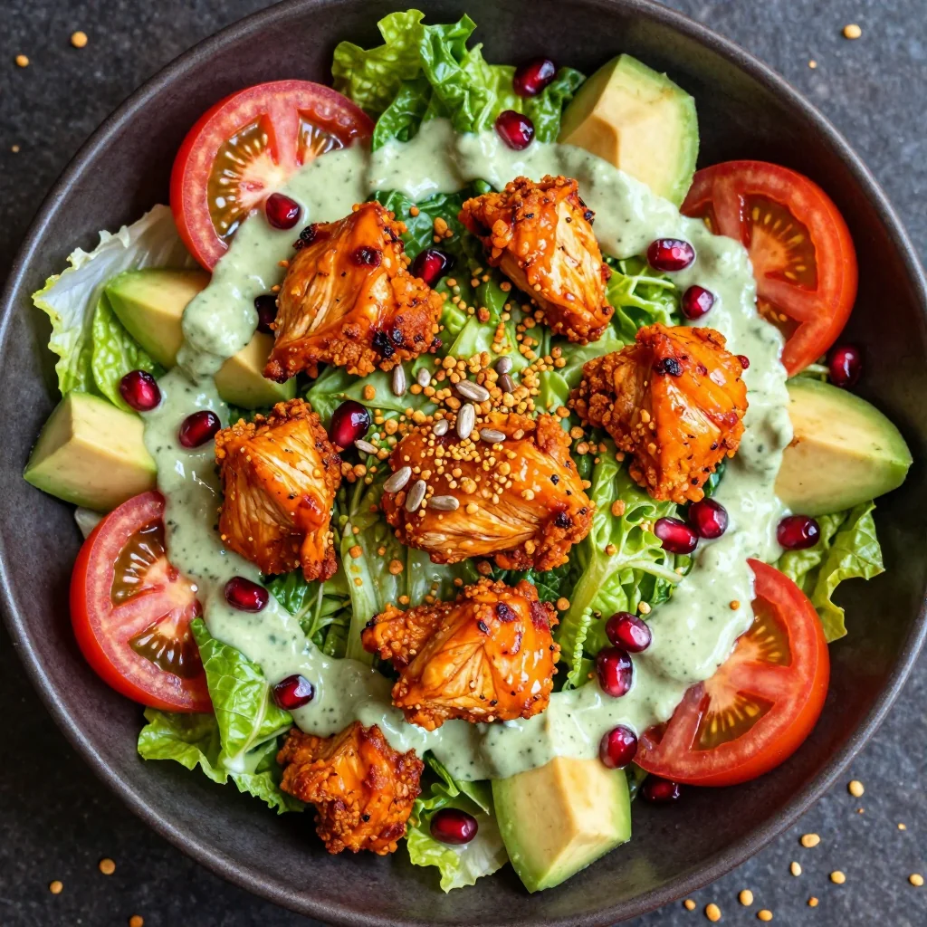Crispy Buffalo Chicken Salad With Avocado Ranch