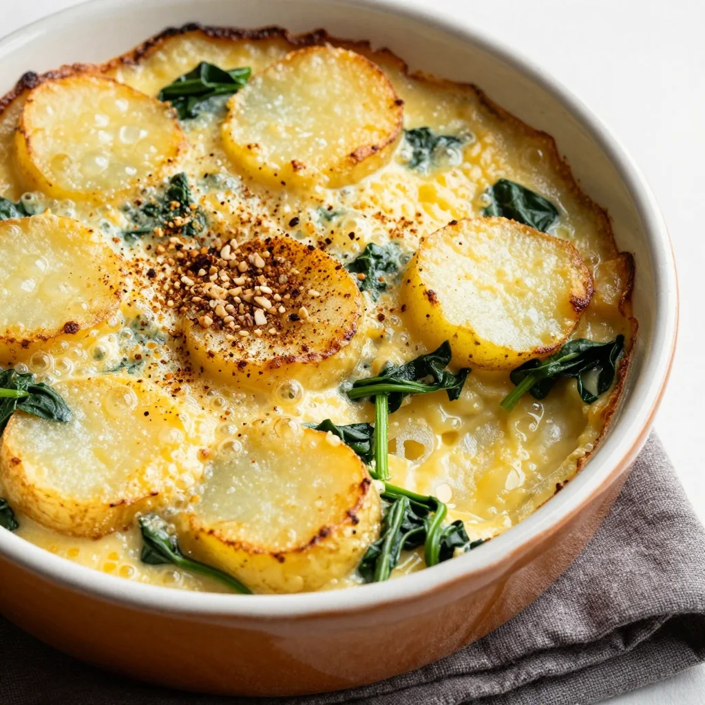 warm spinach and potato casserole for budgetfriendly weeknights