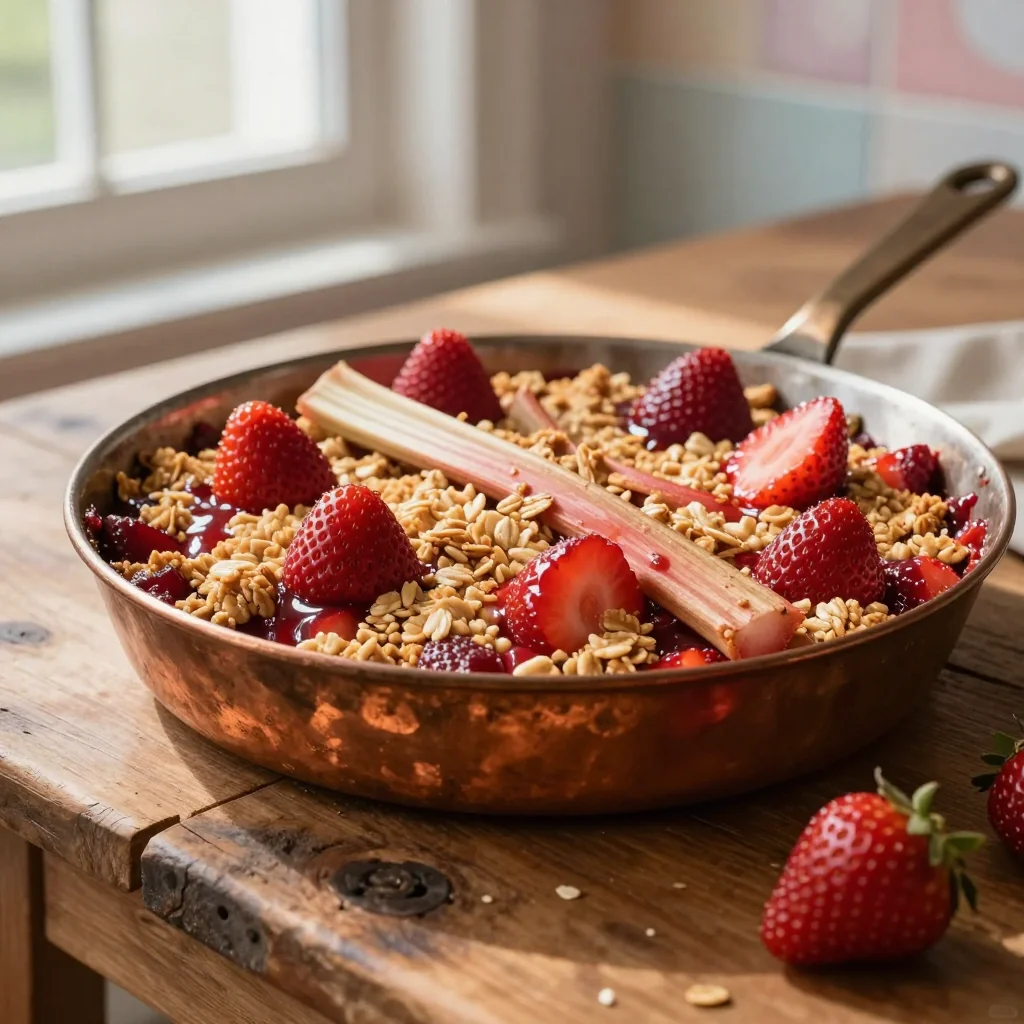 Rhubarb Crisp with Strawberry
