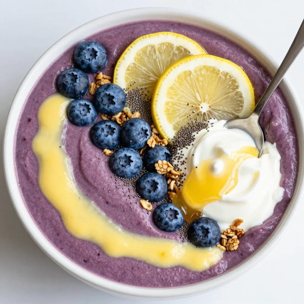 Blueberry Lemon Breakfast Smoothie Bowl for a Zesty Drink