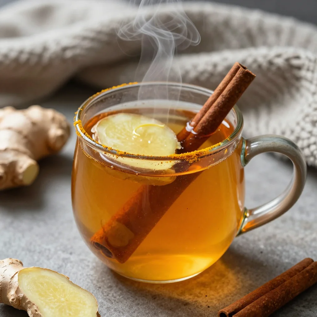 Warm Ginger Turmeric Tea for Winter Cold Remedies