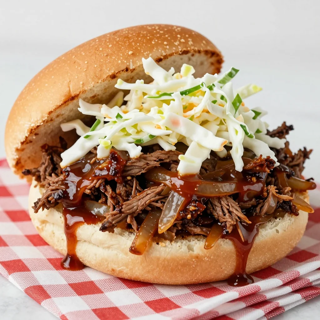 MLK Day Slow Cooker BBQ Pulled Beef for Sandwiches