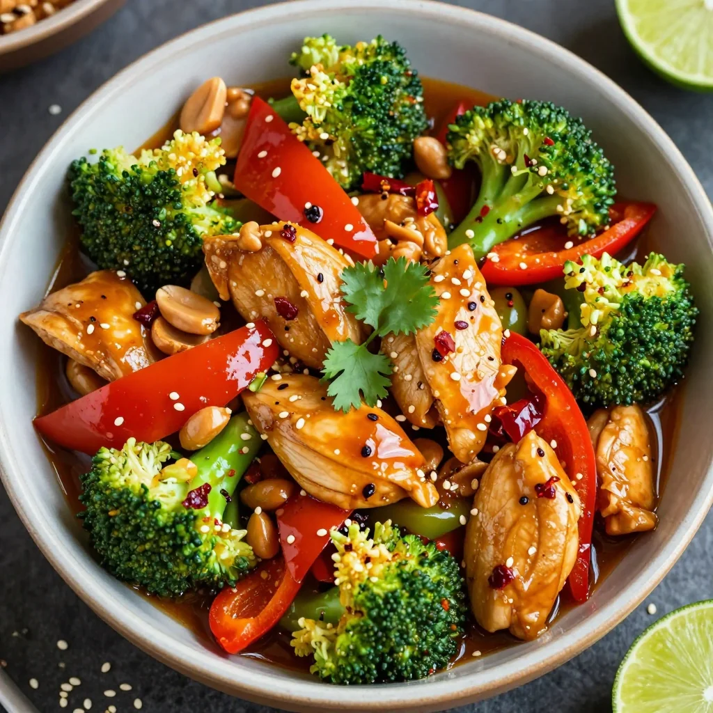 Spicy Chicken Stir-Fry with Peanut Sauce for Flavor