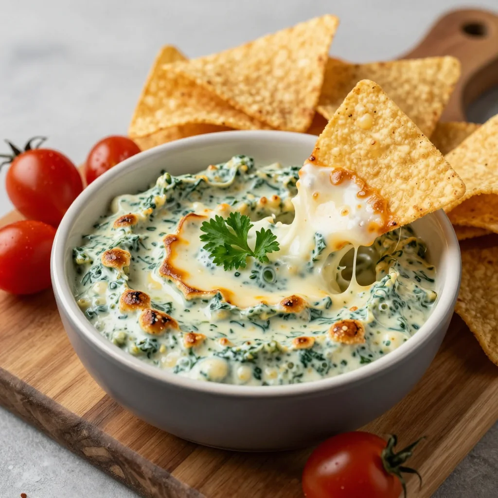Creamy Spinach Artichoke Dip for New Year's Eve Party