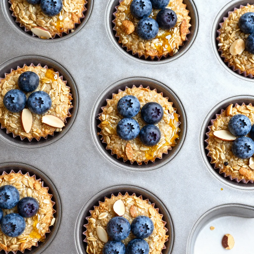Baked Oatmeal Cups With Blueberries And Almonds