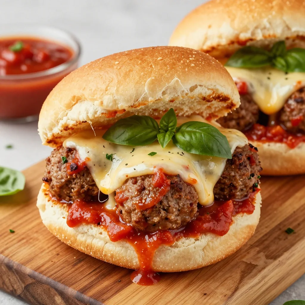 NFL Playoff Meatball Sub Sliders with Marinara