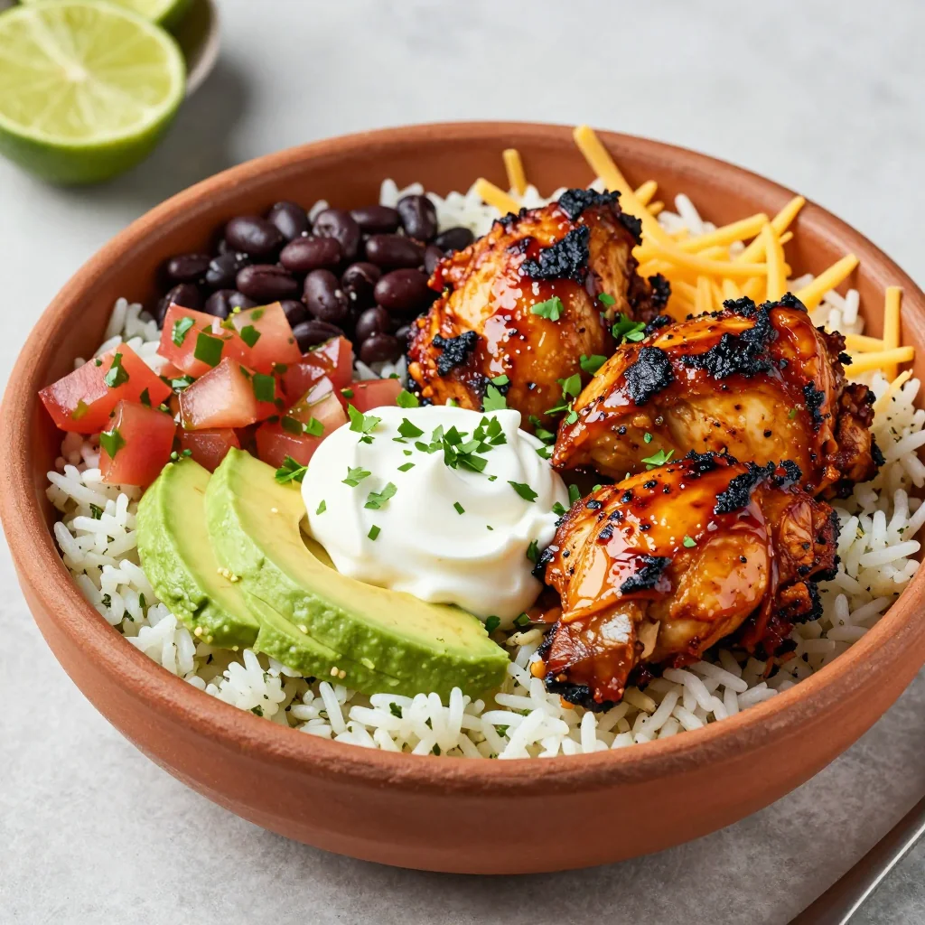Spicy Chicken and Rice Burrito Bowls for NFL Games