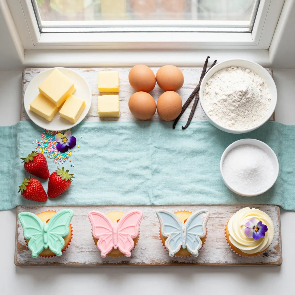Ingredients for Butterfly Cupcakes