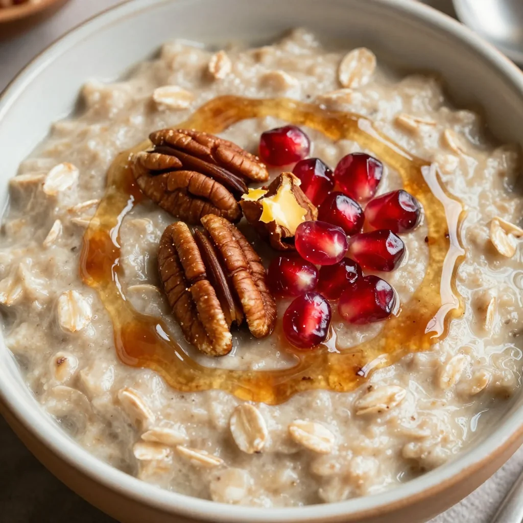 Warm Maple Pecan Oatmeal for a Cozy January Breakfast Bowl