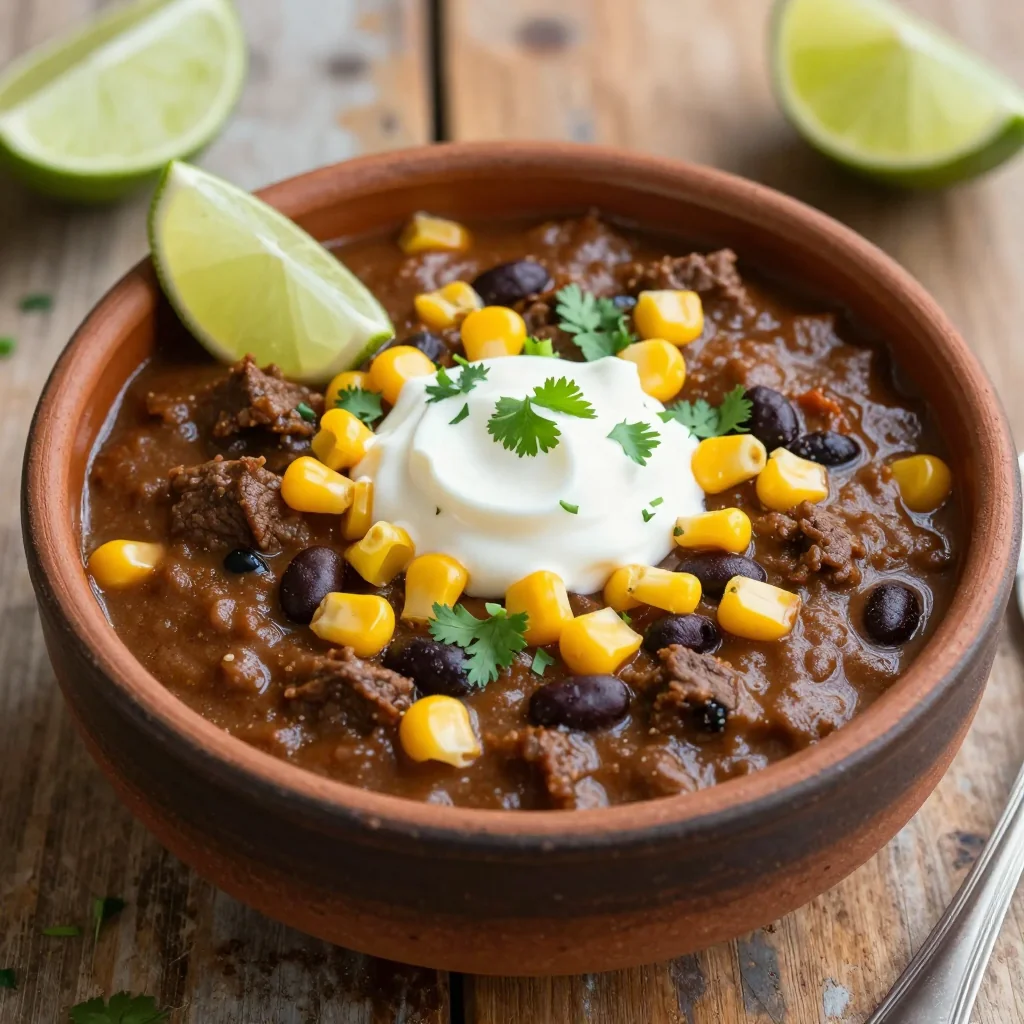 Budget Friendly Beef and Black Bean Chili with Corn for a Hearty and Healthy Dinner