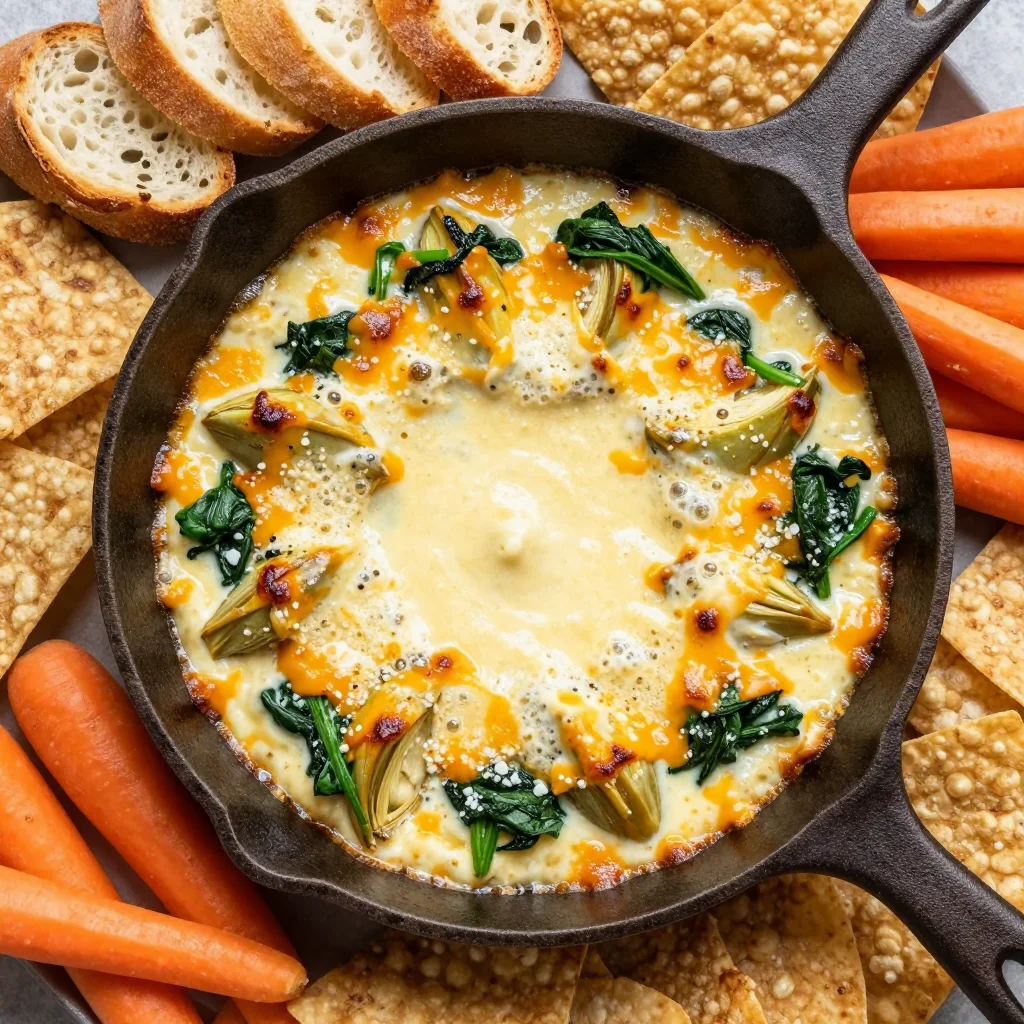 Cheesy Spinach and Artichoke Dip for Game Day Appetizers